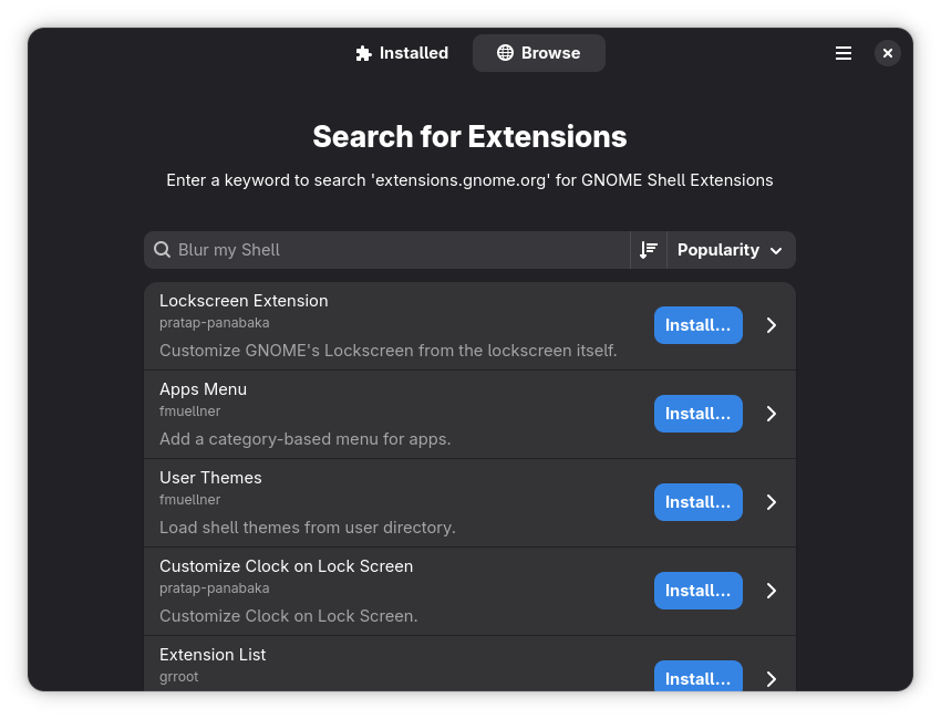Extension Manager