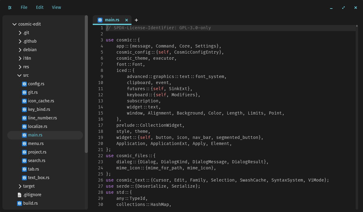 COSMIC Text Editor