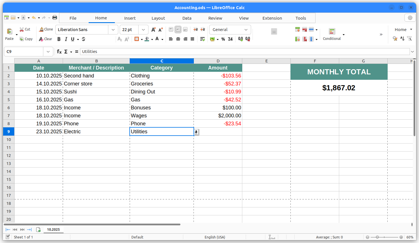 LibreOffice Calc