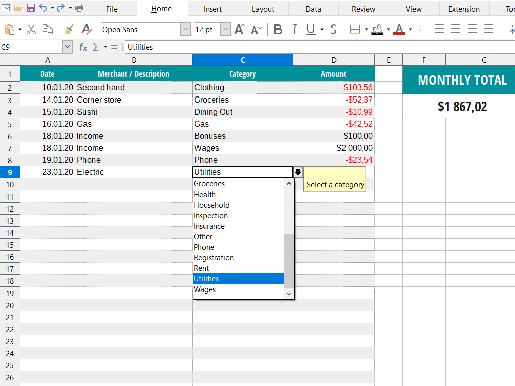 LibreOffice Calc