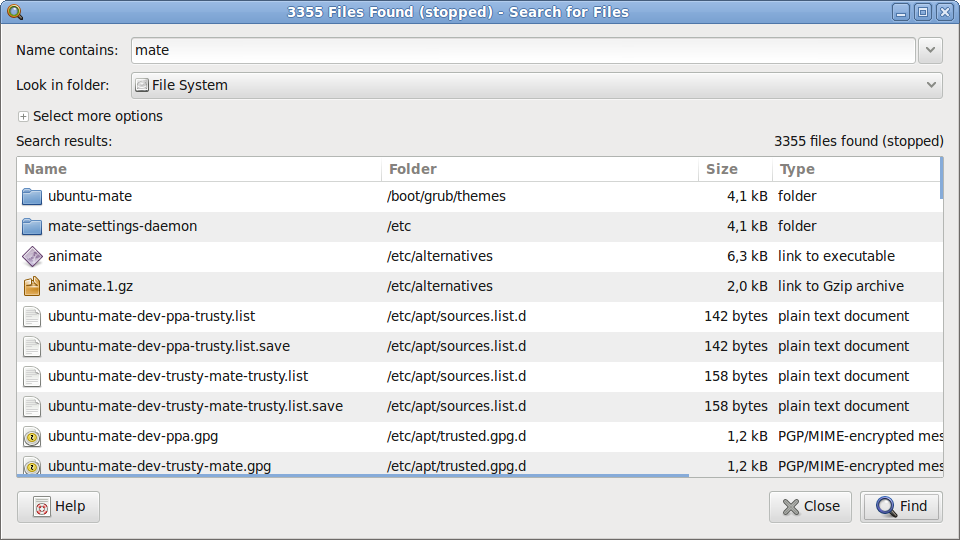 MATE Search Tool