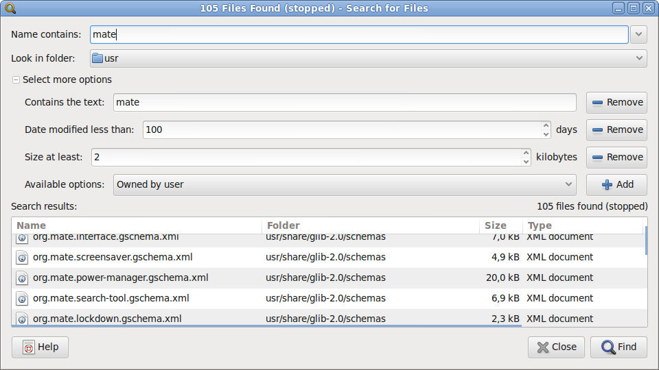 MATE Search Tool