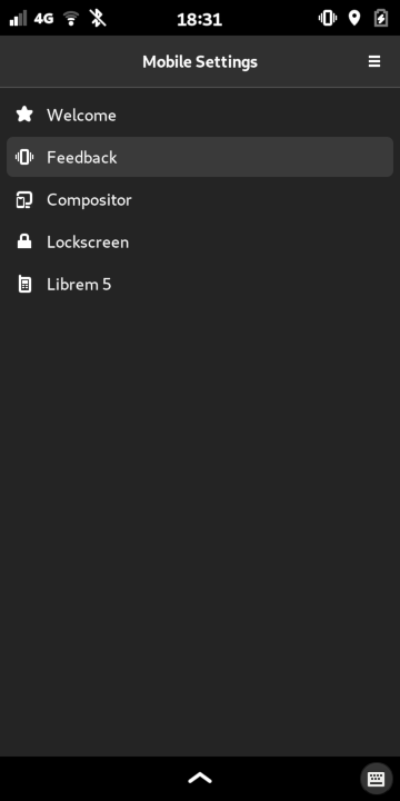Phosh Mobile Settings