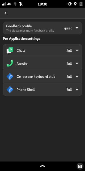 Phosh Mobile Settings