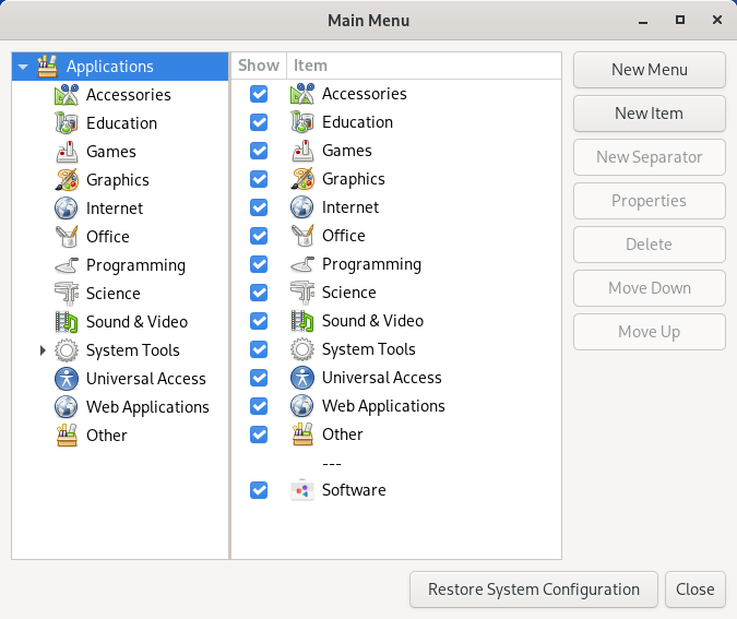 Main Menu