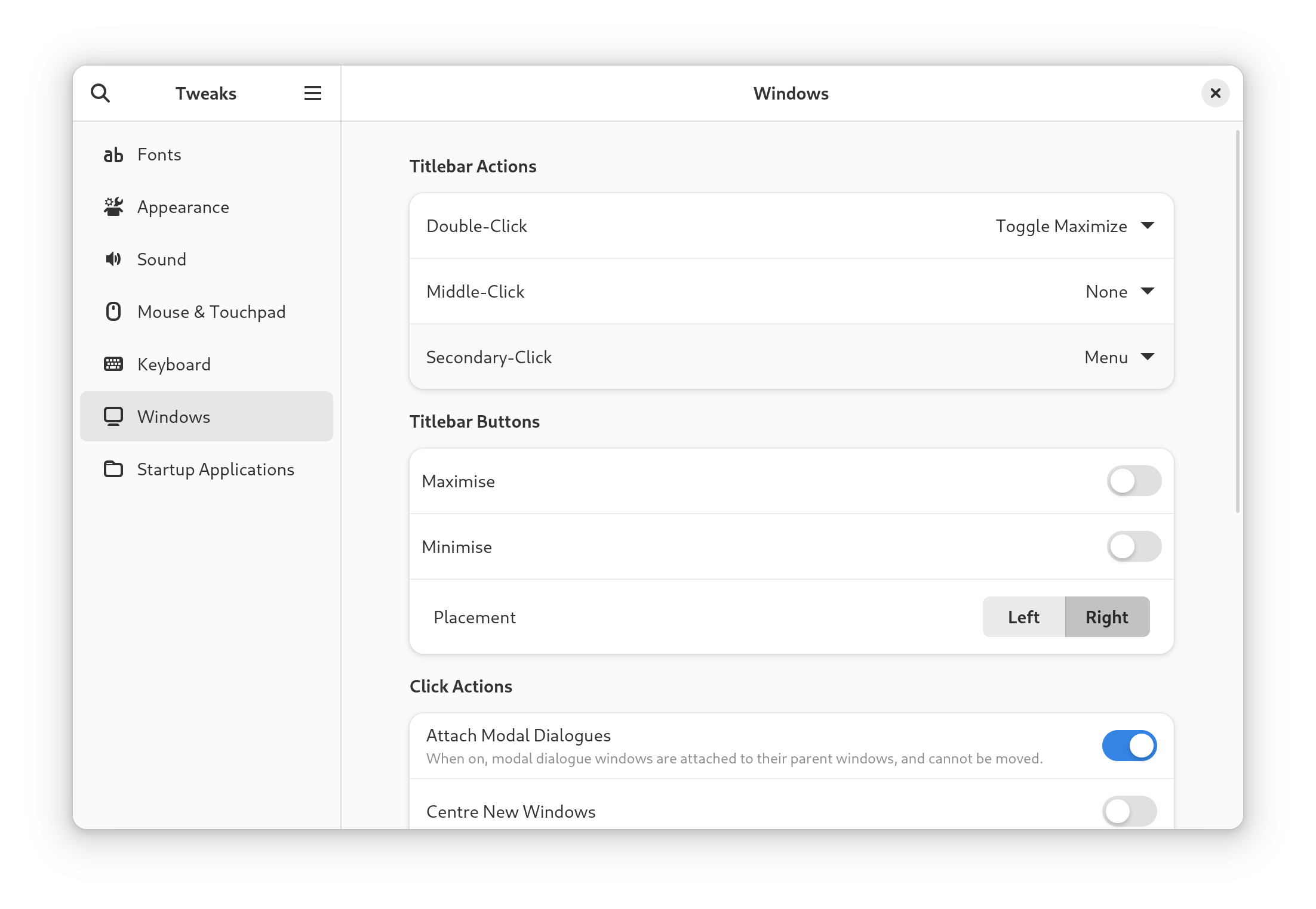 GNOME Tweaks