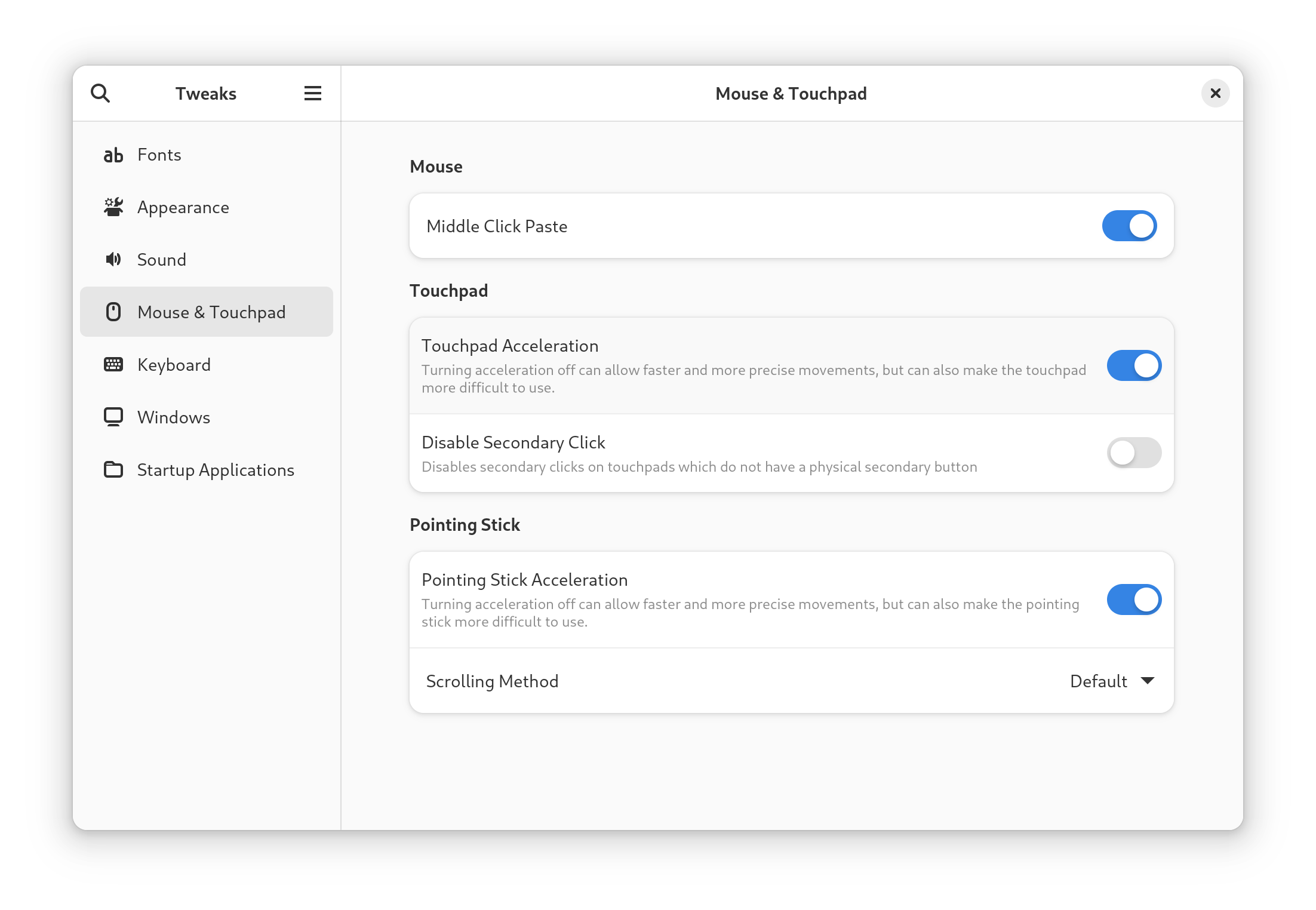 GNOME Tweaks
